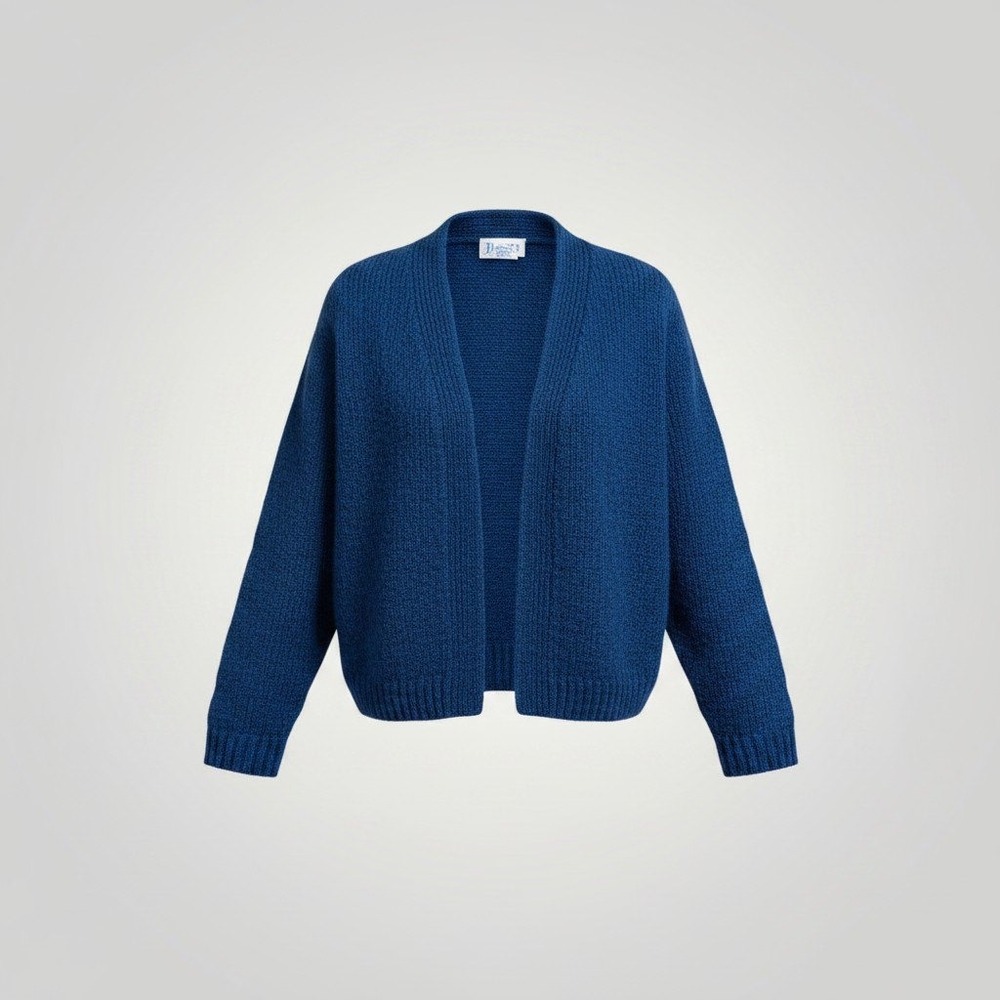 Tanner Cardigan Sweater Women Large Blue Vintage Wool Retro Layering Grandmacore